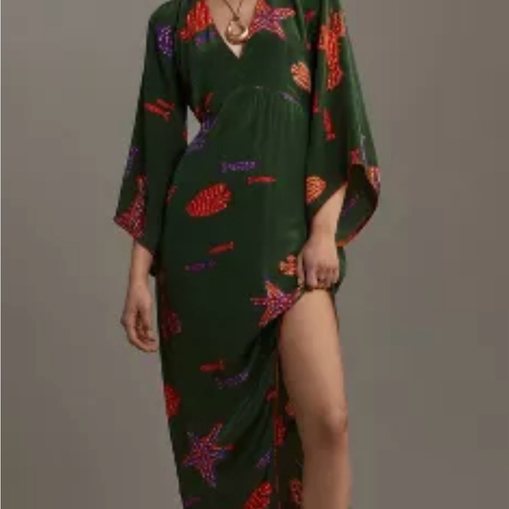 Green Dress with Starfish Print